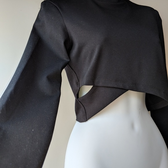 AWESOME WOMENS SHIRT CROP MOCK TOP DAVID LERNER - Picture 7 of 8